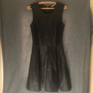 Halogen Leather Dress - Black - Size 2
